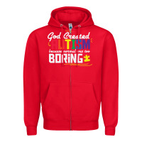 Red god created autism normal was too boring Zipper Hoodie - linhVisuals