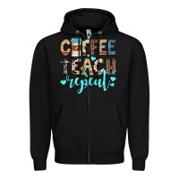 Black coffee teach repeat Zipper Hoodie - JahusDesignShop