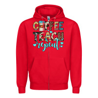 Red coffee teach repeat Zipper Hoodie - JahusDesignShop