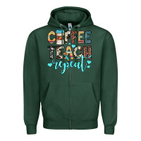 Sports Green coffee teach repeat Zipper Hoodie - JahusDesignShop