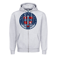 Heather Grey liberty university seal Zipper Hoodie - linhVisuals