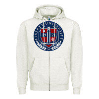 Oatmeal Heather liberty university seal Zipper Hoodie - linhVisuals
