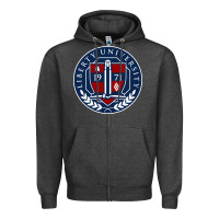 Charcoal Heather liberty university seal Zipper Hoodie - linhVisuals