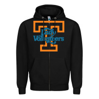 Black tennessee lady volunteers Zipper Hoodie - linhVisuals