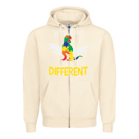 Sandshell it’s ok to be different autism dinosaur Zipper Hoodie - linhVisuals