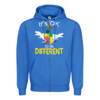 True Royal it’s ok to be different autism dinosaur Zipper Hoodie - linhVisuals
