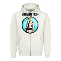 Oatmeal Heather sumbitch Zipper Hoodie - linhVisuals