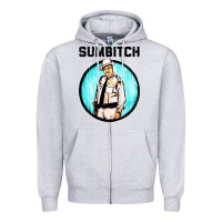 Heather Grey sumbitch Zipper Hoodie - linhVisuals
