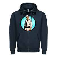 Navy sumbitch Zipper Hoodie - linhVisuals