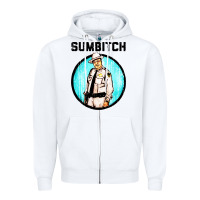 White sumbitch Zipper Hoodie - linhVisuals