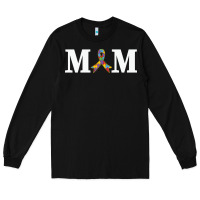 Black LIL Autism Mom Long Sleeve Tee - CowhideDigitalArt