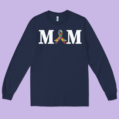 Lil Autism Mom Long Sleeve Tee Designed By Cowhidedigitalart