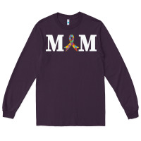 Plum LIL Autism Mom Long Sleeve Tee - CowhideDigitalArt