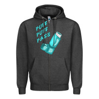 Charcoal Heather puff puff pass inhaler Zipper Hoodie - linhVisuals