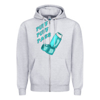 Heather Grey puff puff pass inhaler Zipper Hoodie - linhVisuals