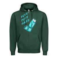 Sports Green puff puff pass inhaler Zipper Hoodie - linhVisuals