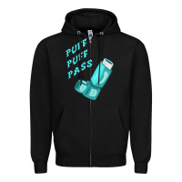 Black puff puff pass inhaler Zipper Hoodie - linhVisuals