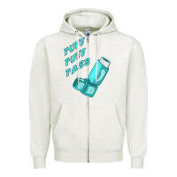 Oatmeal Heather puff puff pass inhaler Zipper Hoodie - linhVisuals