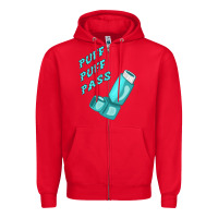 Red puff puff pass inhaler Zipper Hoodie - linhVisuals