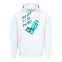 White puff puff pass inhaler Zipper Hoodie - linhVisuals