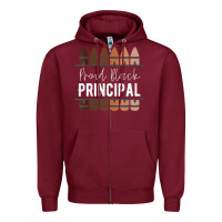 Burgundy womens proud black principal, black history month school principal v n Zipper Hoodie - linhVisuals