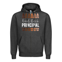 Charcoal Heather womens proud black principal, black history month school principal v n Zipper Hoodie - linhVisuals