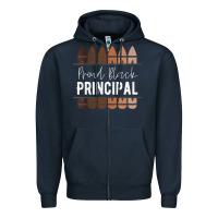 Navy womens proud black principal, black history month school principal v n Zipper Hoodie - linhVisuals