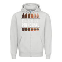 Dove Grey womens proud black principal, black history month school principal v n Zipper Hoodie - linhVisuals