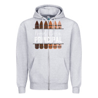 Heather Grey womens proud black principal, black history month school principal v n Zipper Hoodie - linhVisuals