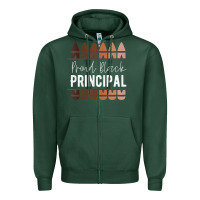 Sports Green womens proud black principal, black history month school principal v n Zipper Hoodie - linhVisuals