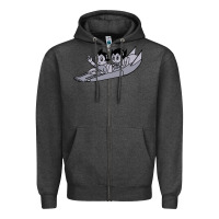 Charcoal Heather newastro boy and uran Zipper Hoodie - linhVisuals