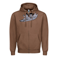 Chestnut newastro boy and uran Zipper Hoodie - linhVisuals