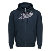 Navy newastro boy and uran Zipper Hoodie - linhVisuals