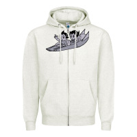 Oatmeal Heather newastro boy and uran Zipper Hoodie - linhVisuals