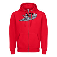 Red newastro boy and uran Zipper Hoodie - linhVisuals