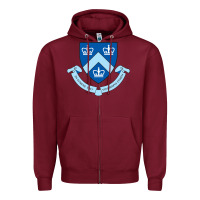 Burgundy columbia university shield Zipper Hoodie - linhVisuals