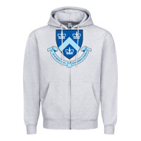 Heather Grey columbia university shield Zipper Hoodie - linhVisuals