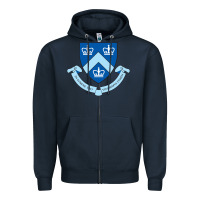 Navy columbia university shield Zipper Hoodie - linhVisuals
