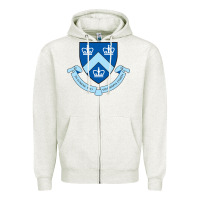 Oatmeal Heather columbia university shield Zipper Hoodie - linhVisuals