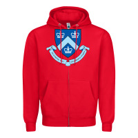 Red columbia university shield Zipper Hoodie - linhVisuals