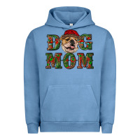 Pigment Pebble Blue Christmas English Bulldog Mom Urban Hoodie - RanaPortraitStore