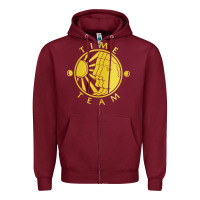 Burgundy time team Zipper Hoodie - linhVisuals