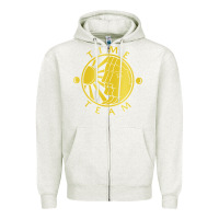 Oatmeal Heather time team Zipper Hoodie - linhVisuals