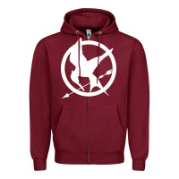 Burgundy The Hunger Games Trilogy Zipper Hoodie - linhVisuals