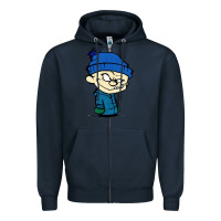 Navy calvin Zipper Hoodie - linhVisuals