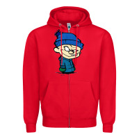 Red calvin Zipper Hoodie - linhVisuals