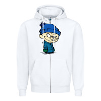 White calvin Zipper Hoodie - linhVisuals