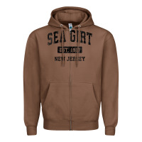 Chestnut womens sea girt new jersey nj vintage sports design black design v nec Zipper Hoodie - linhVisuals