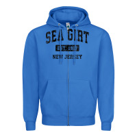 True Royal womens sea girt new jersey nj vintage sports design black design v nec Zipper Hoodie - linhVisuals