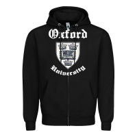 Black vintage oxford university 80s 90s Zipper Hoodie - linhVisuals